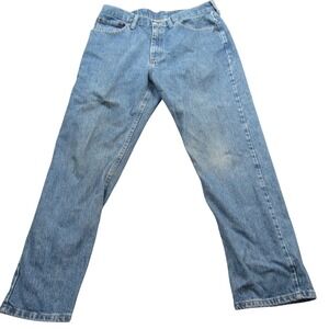 Wrangler Mens Regular Fit Straight‎ Leg Blue Denim Jeans 96501DS 35x29 Med Wash